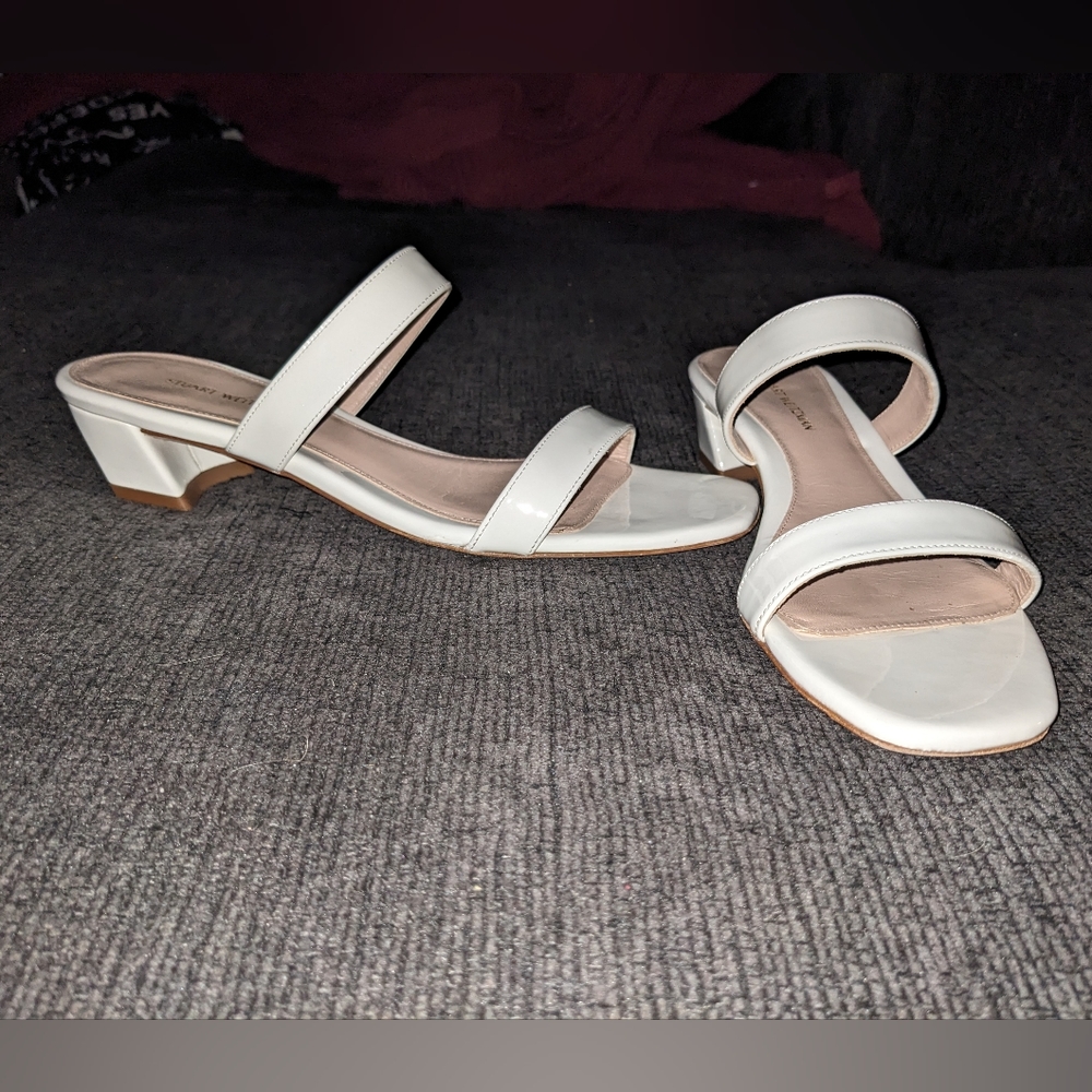 Stuart Weitzman Cream Double Strap Heels